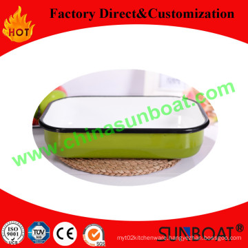 Enamel Rectangular Baking Tray with/Without Handle